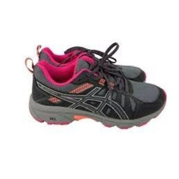 Asics Women's Size 10 Wide Gel Venture 7 Athletic Sneaker Gray Pink Running Shoe - Picture 1 of 11
